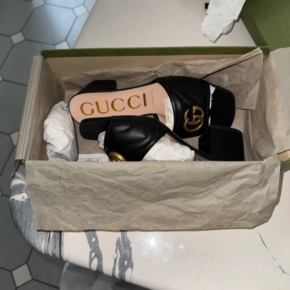 NEW GUCCI Nappa charlott sandal NERO - Picture 5 of 11